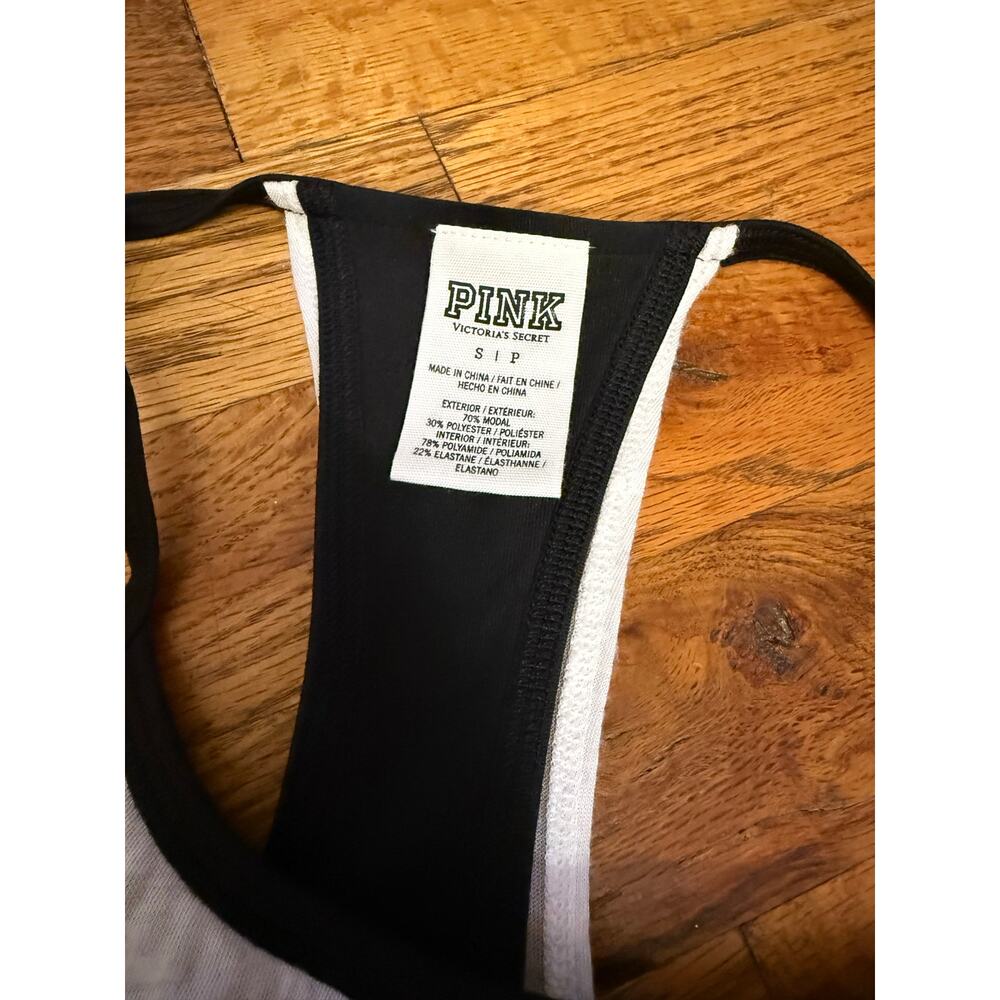 Pink Longline Sports Bra White Tank